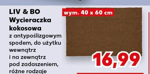 Wycieraczka kokosowa Liv & Bo promocja w Kaufland