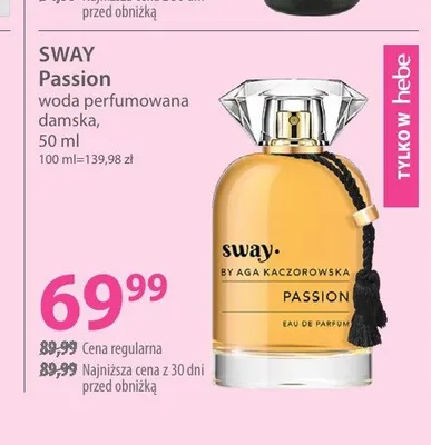 Woda perfumowana damska SWAY Passion promocja w Hebe