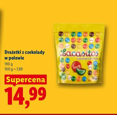 Drażetki z czekolady w polewie Lacasitos promocja w Lidl