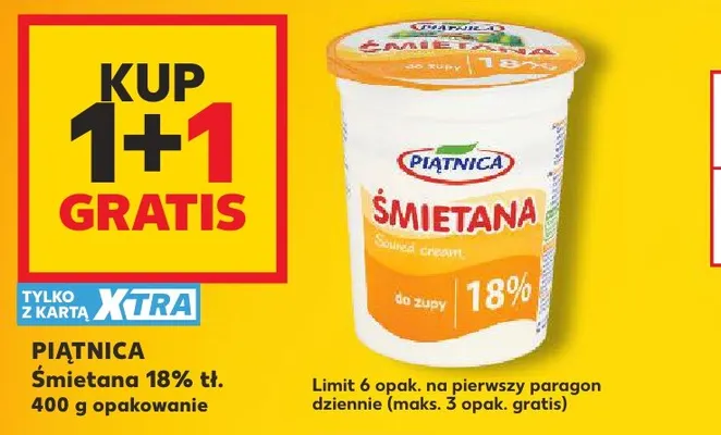 Śmietana Piątnica 18% promocja w Kaufland