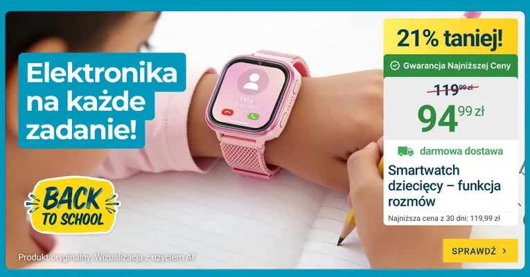 Smartwatch dziecięcy – funkcja rozmów promocja w ERLI