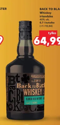 Whiskey irlandzka Back to Black promocja w Kaufland