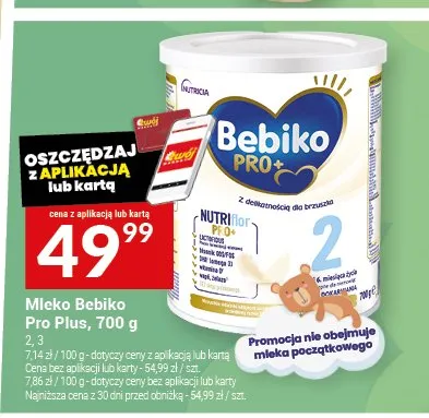 Mleko modyfikowane Bebiko Pro Plus 2 promocja w Twój Market