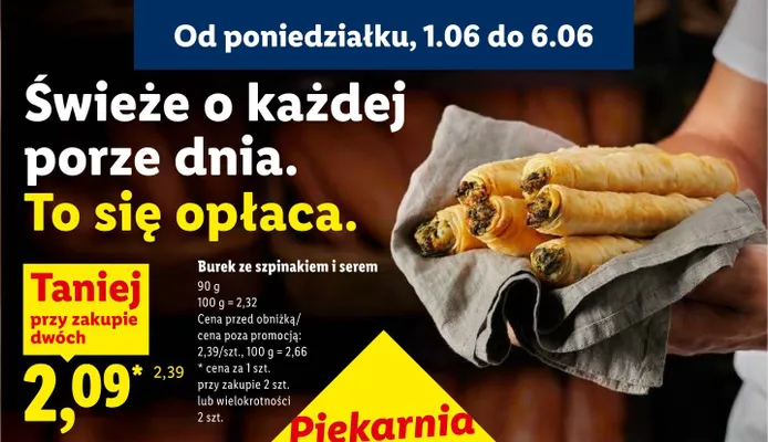 Burek ze szpinakiem i serem promocja w Lidl