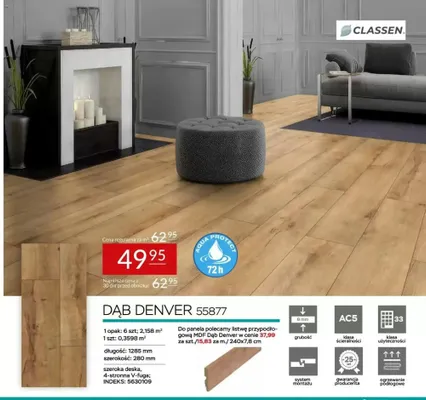 Panele laminowane Classen Dąb Denver 55877 promocja w Abra Meble