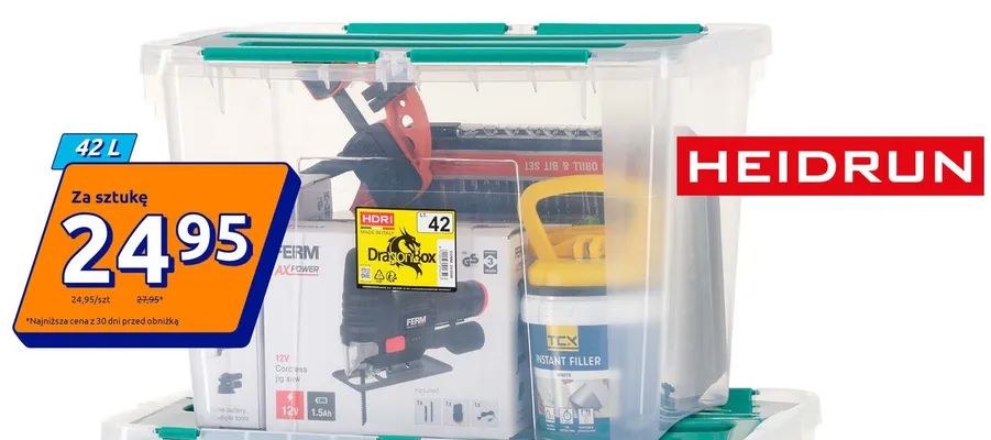 Pojemnik do przechowywania Heidrun 42 l promocja w Action