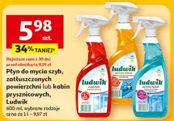 Płyn do mycia szyb, zatłuszczonych powierzchni lub kabin prysznicowych promocja w Auchan