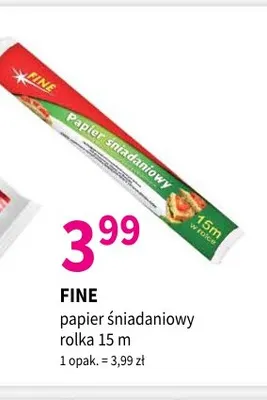 Papier śniadaniowy Fine 15 m promocja w Drogerie Polskie