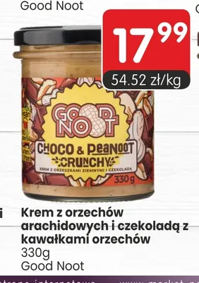Krem z orzechów arachidowych i czekoladą z kawałkami orzechów Good Noot promocja w Market Point