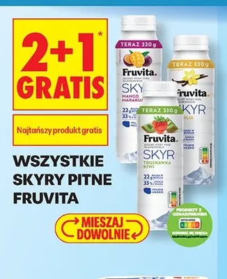 Skyr pitny mango-marakuja Fruvita promocja w Biedronka