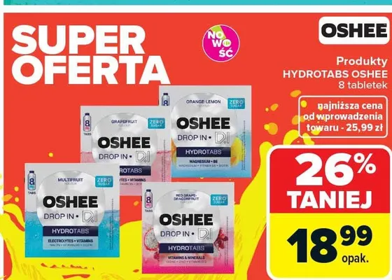 Produkty HYDROTABS OSHEE 8 tabletek promocja w Carrefour