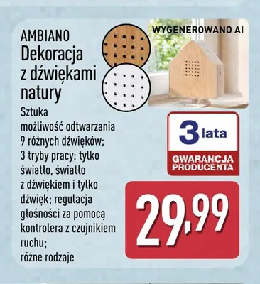 Dekoracja z dźwiękami natury Ambiano promocja w Aldi