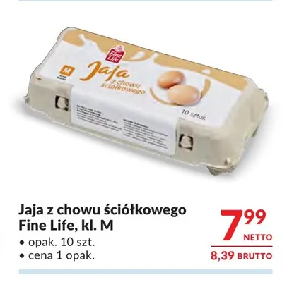 Jajka kurze z chowu ściółkowego Fine Life promocja w Makro