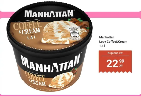 Lody coffee&cream promocja w Dino