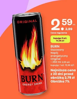 Napój energetyczny Burn Gazowany Original promocja w Frisco