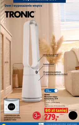 Wentylator stojący bezłopatkowy TRONIC promocja w Lidl