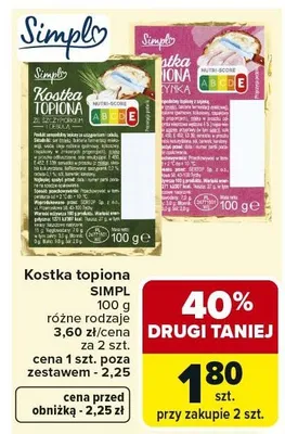 Kostka topiona różne rodzaje promocja w Carrefour