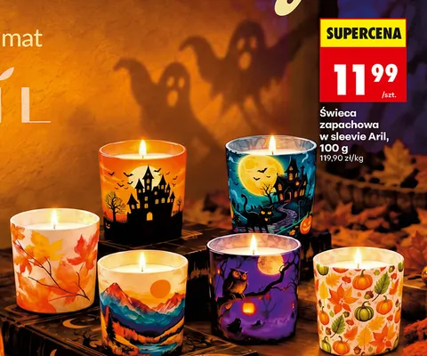 Świeca zapachowa w sleevie Aril promocja w Biedronka