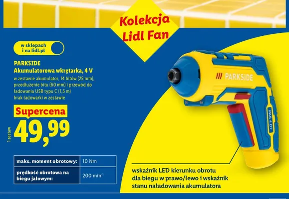 Akumulatorowa wkrętarka 4V promocja w Lidl
