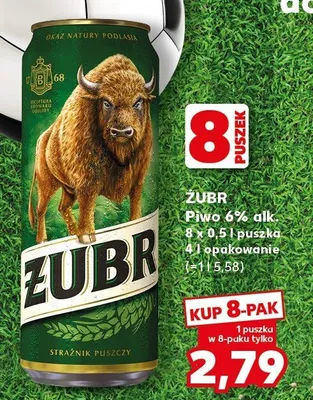 Piwo Żubr 8-pak 500 ml promocja w Kaufland