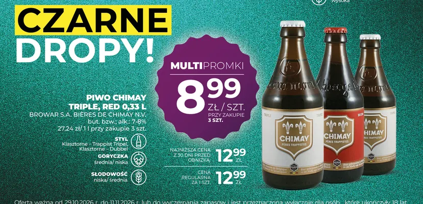 Piwo Chimay Triple promocja w Duży Ben