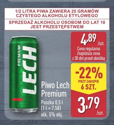Piwo Lech Premium promocja w Aldi