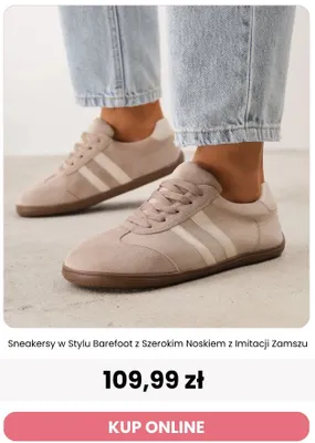 Sneakersy w stylu barefoot z szerokim noskiem z imitacji zamszu Renee promocja w Renee