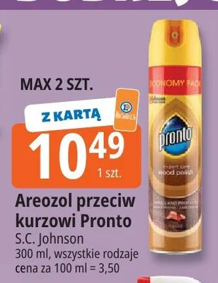 Areozol przeciw kurzowi Pronto promocja w Leclerc