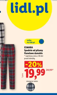 Spodnie od piżamy flanelowe damskie Esmara promocja w Lidl