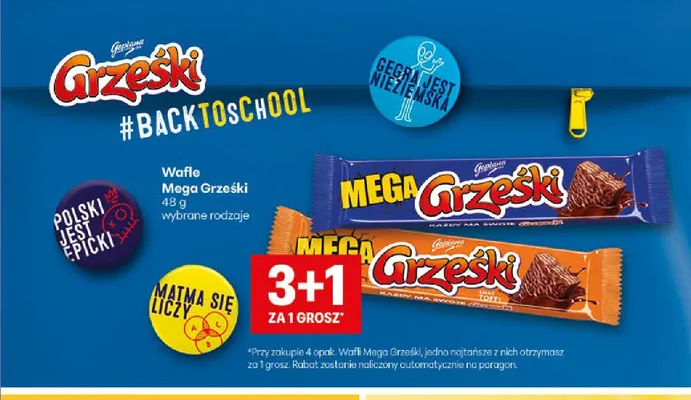 Wafle Mega Grześki promocja w Delikatesy Centrum
