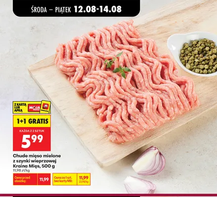 Chude mięso mielone z szynki wieprzowej Kraina Mięs promocja w Biedronka