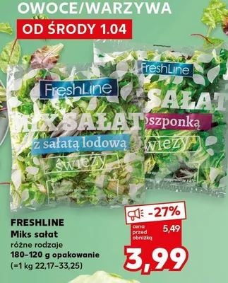 Mix sałat różne rodzaje promocja w Kaufland
