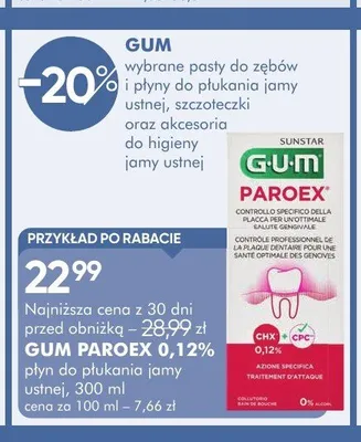 Płyn do płukania jamy ustnej GUM PAROEX 0,12% promocja w Super-Pharm