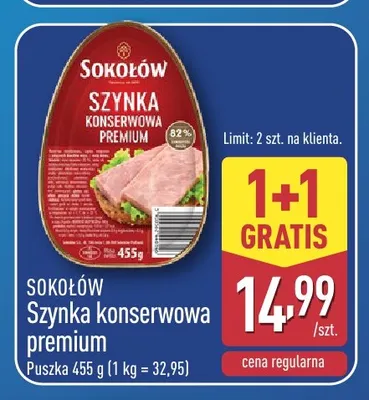 Szynka konserwowa premium Sokołów promocja w Aldi