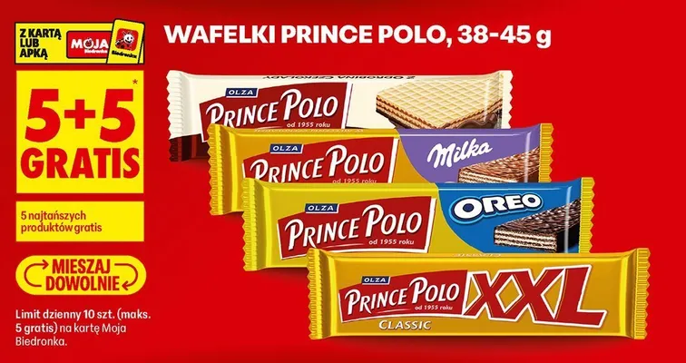 Wafelek Prince Polo Milka promocja w Biedronka