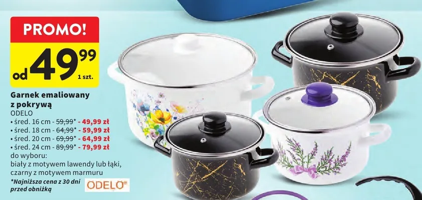 Garnek emaliowany z pokrywą Odelo śred. 18cm promocja w Intermarche