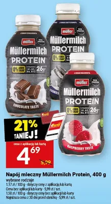 Napój mleczny Müllermilch Protein wybrane rodzaje promocja w Twój Market