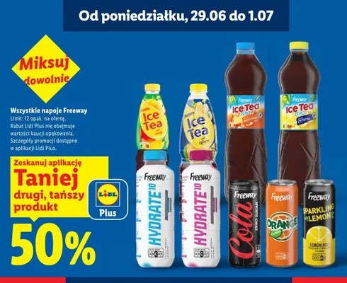 Napój Ice Tea Zero o smaku cytryny Freeway promocja w Lidl