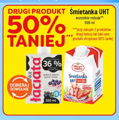 Śmietanka UHT Łaciata 36% promocja w POLOmarket