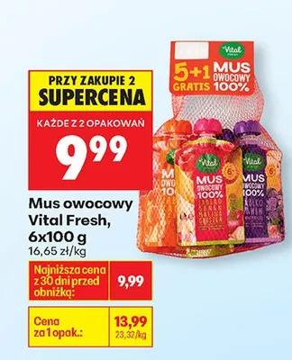 Mus owocowy różne smaki promocja w Biedronka