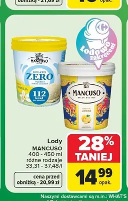 Lody Mancuso Gelato Limone promocja w Carrefour