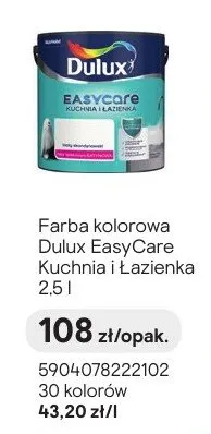 Farba kolorowa Dulux EasyCare Kuchnia i Łazienka promocja w Castorama
