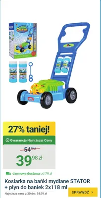 Kosiarka na bańki mydlane STATOR z płynem do baniek promocja w ERLI