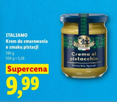 Krem do smarowania o smaku pistacji promocja w Lidl