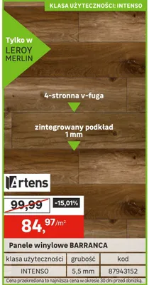 Panele winylowe BARRANCA promocja w Leroy Merlin