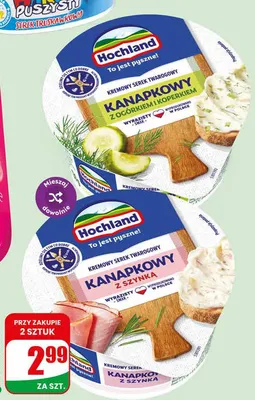 Serek kanapkowy Hochland z szynką promocja w Dino