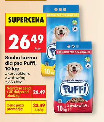 Sucha karma dla psa z kurczakiem, z wołowiną promocja w Biedronka