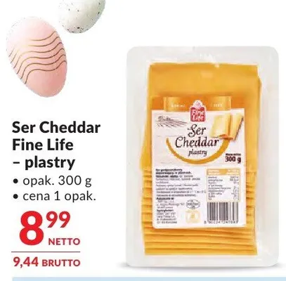 Ser Cheddar Fine Life - plastry promocja w Makro