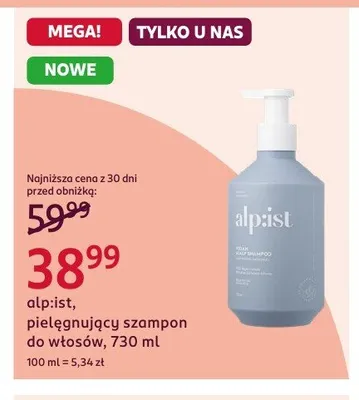 Szampon do włosów alp:ist pielęgnujący promocja w Rossmann
