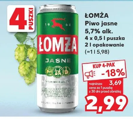 Piwo jasne 5,7% alk. promocja w Kaufland